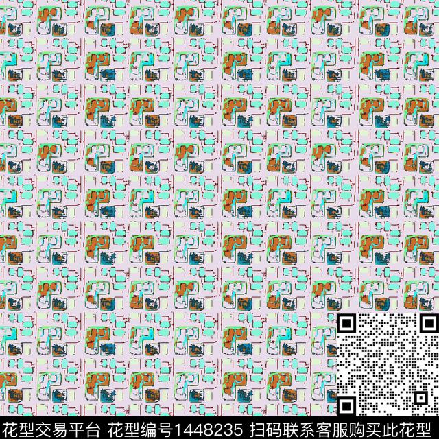 几何大牌风抽象传统印花华亿平台下载（图片编号: 1448235） - 瓦栏（Walan）