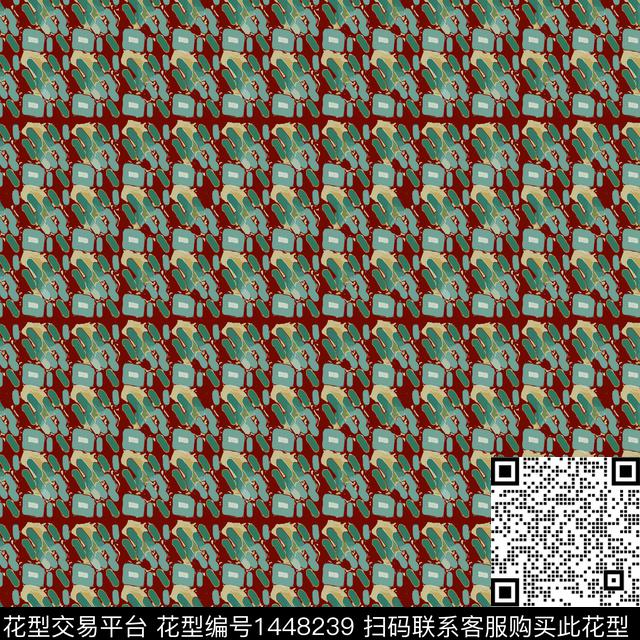 几何大牌风抽象数码印花华亿平台下载（图片编号: 1448239） - 瓦栏（Walan）