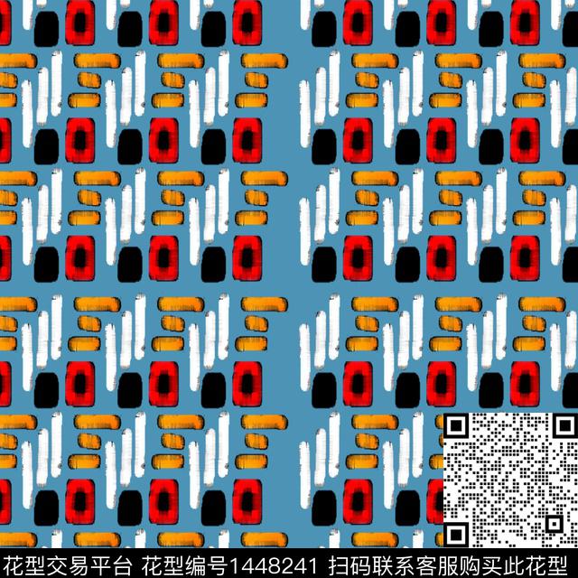 几何大牌风抽象传统印花华亿平台下载（图片编号: 1448241） - 瓦栏（Walan）