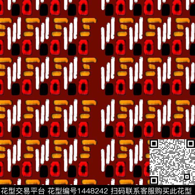 几何大牌风抽象传统印花华亿平台下载（图片编号: 1448242） - 瓦栏（Walan）