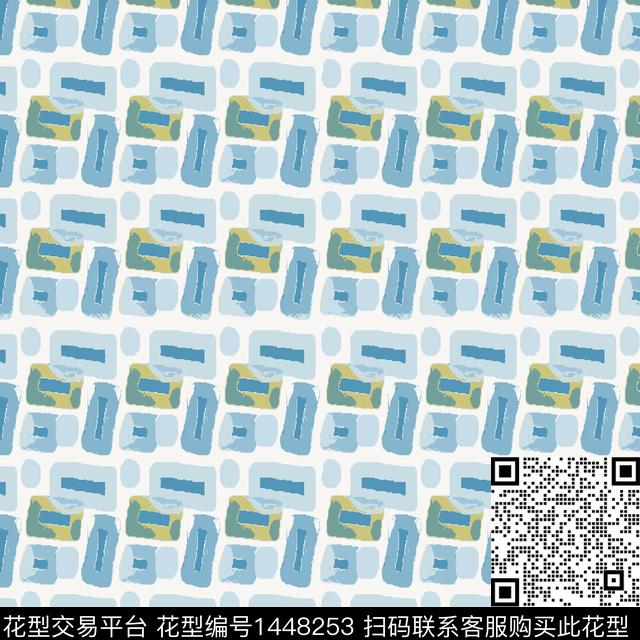 几何大牌风抽象数码印花华亿平台下载（图片编号: 1448253） - 瓦栏（Walan）