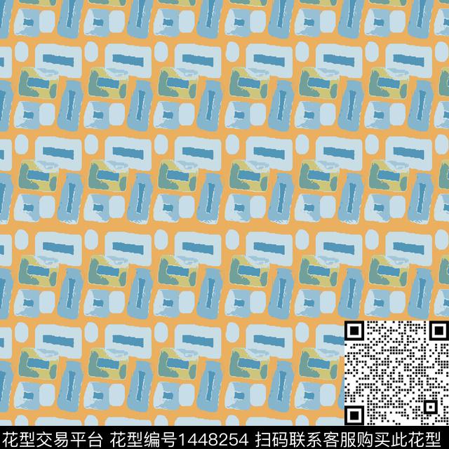 几何大牌风抽象数码印花华亿平台下载（图片编号: 1448254） - 瓦栏（Walan）