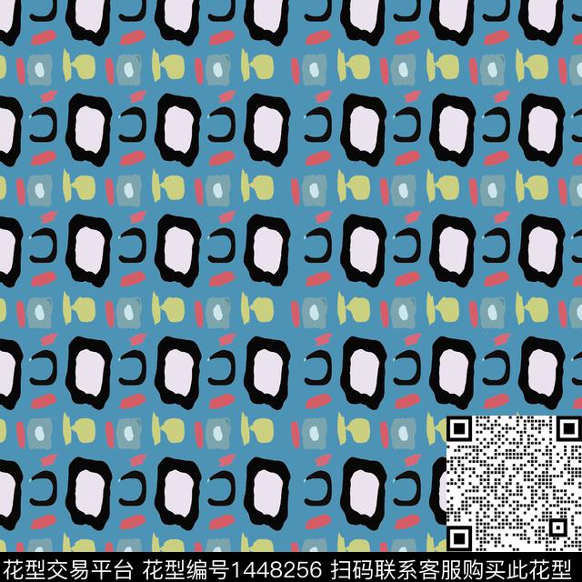 几何大牌风抽象传统印花华亿平台下载（图片编号: 1448256） - 瓦栏（Walan）