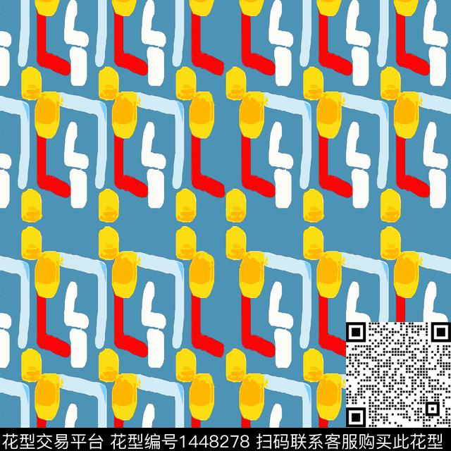 几何大牌风抽象传统印花华亿平台下载（图片编号: 1448278） - 瓦栏（Walan）