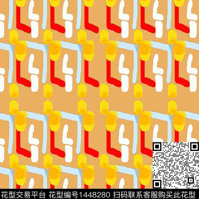 几何大牌风抽象传统印花华亿平台下载（图片编号: 1448280） - 瓦栏（Walan）