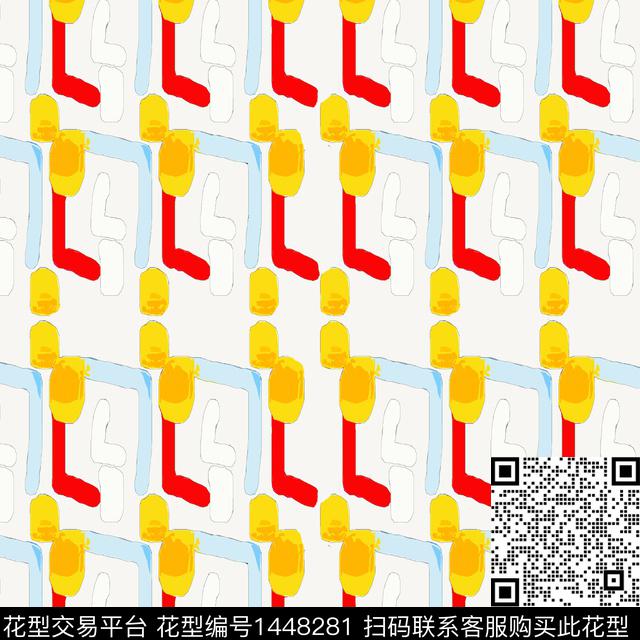 几何大牌风抽象传统印花华亿平台下载（图片编号: 1448281） - 瓦栏（Walan）