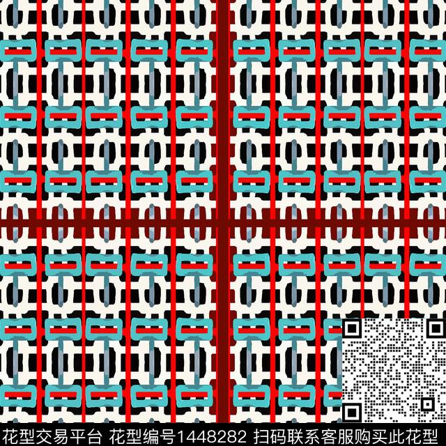 几何大牌风抽象传统印花华亿平台下载（图片编号: 1448282） - 瓦栏（Walan）