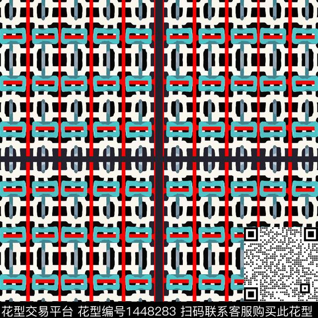 几何大牌风抽象传统印花华亿平台下载（图片编号: 1448283） - 瓦栏（Walan）