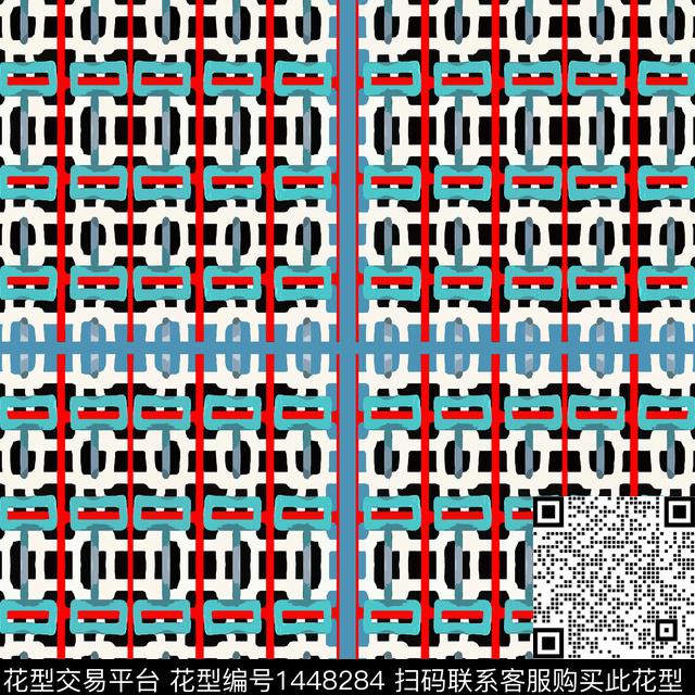 几何大牌风抽象传统印花华亿平台下载（图片编号: 1448284） - 瓦栏（Walan）