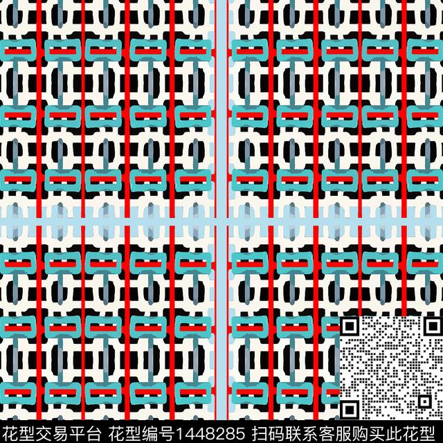 几何大牌风抽象传统印花华亿平台下载（图片编号: 1448285） - 瓦栏（Walan）