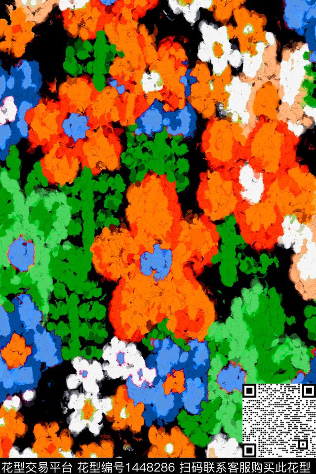 油画华亿平台花卉数码印花华亿平台下载（图片编号: 1448286） - 瓦栏（Walan）