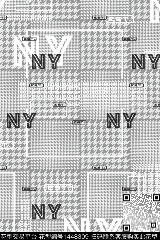 格子几何字母数码印花华亿平台下载（图片编号: 1448309） - 瓦栏（Walan）