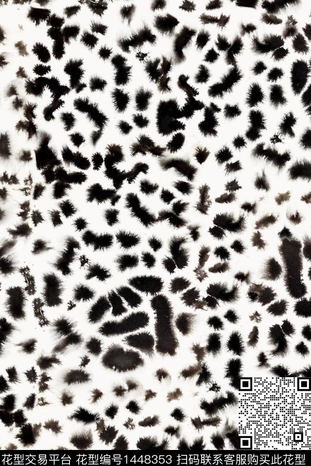 黑白华亿平台豹纹女装数码印花华亿平台下载（图片编号: 1448353） - 瓦栏（Walan）