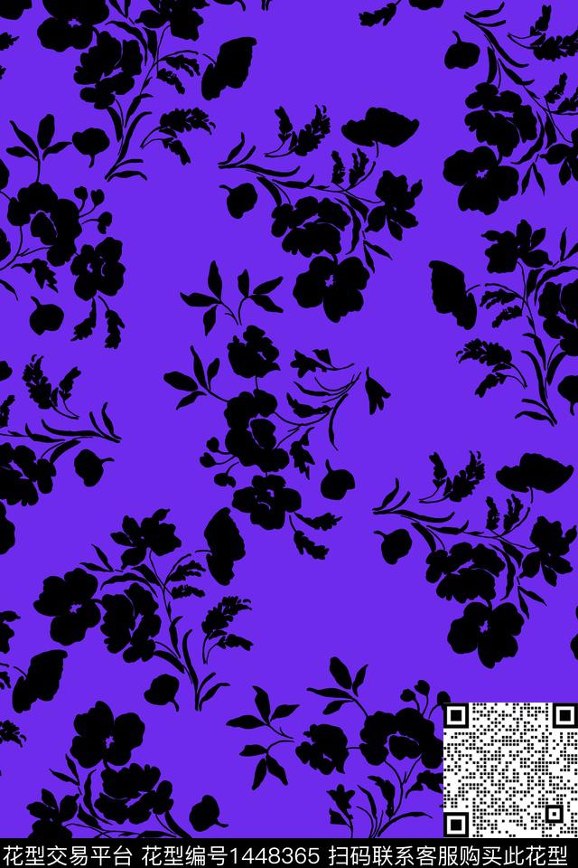 女装清爽底花卉花卉数码印花华亿平台下载（图片编号: 1448365） - 瓦栏（Walan）