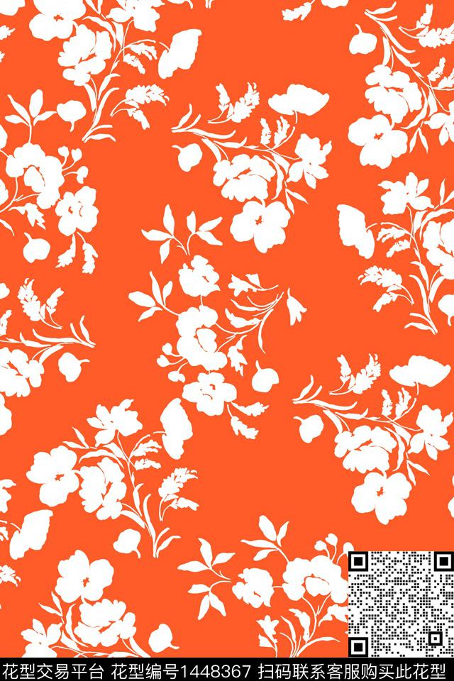 女装清爽底花卉花卉数码印花华亿平台下载（图片编号: 1448367） - 瓦栏（Walan）