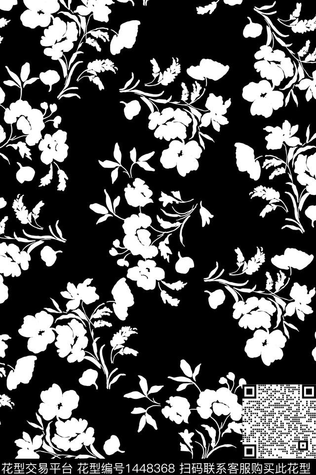 女装清爽底花卉花卉数码印花华亿平台下载（图片编号: 1448368） - 瓦栏（Walan）