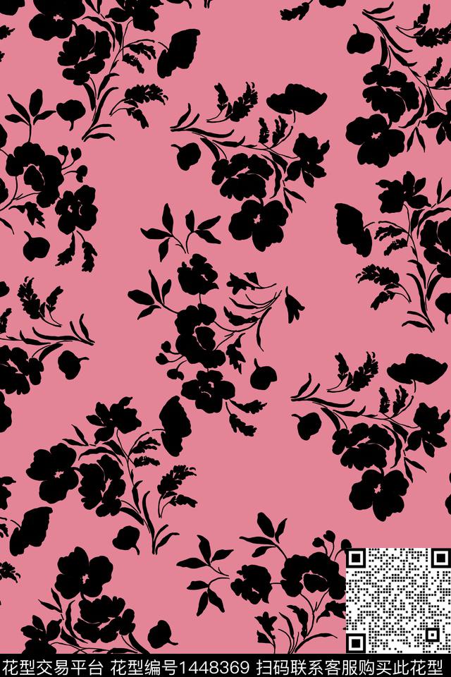 女装清爽底花卉花卉数码印花华亿平台下载（图片编号: 1448369） - 瓦栏（Walan）