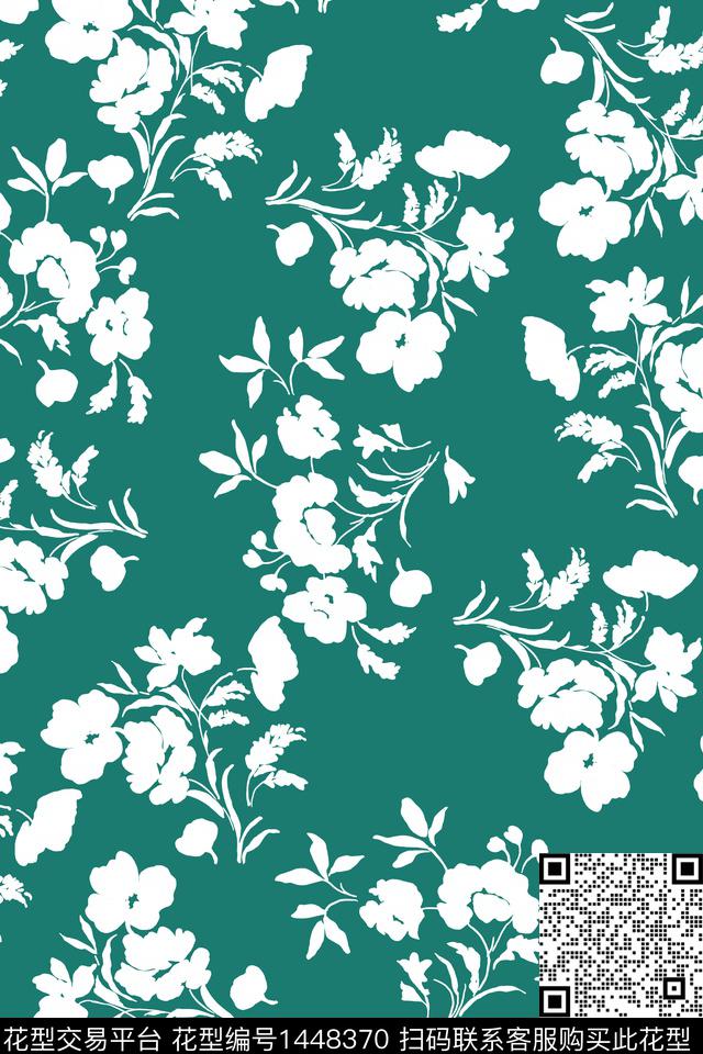 女装清爽底花卉花卉数码印花华亿平台下载（图片编号: 1448370） - 瓦栏（Walan）
