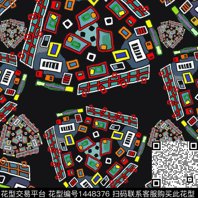 几何大牌风抽象传统印花华亿平台下载（图片编号: 1448376） - 瓦栏（Walan）