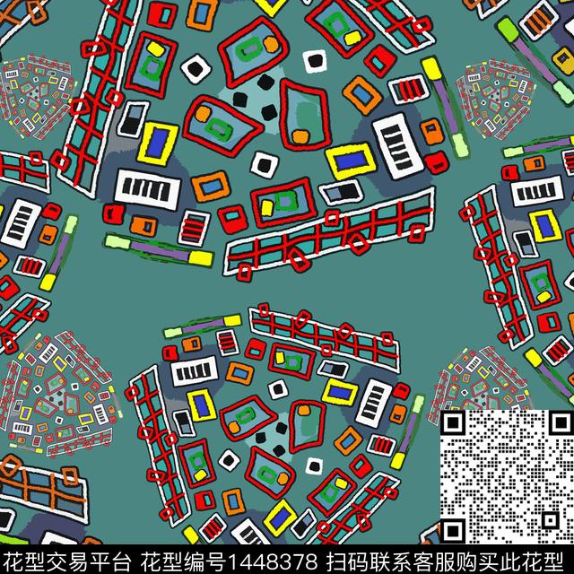 几何大牌风抽象传统印花华亿平台下载（图片编号: 1448378） - 瓦栏（Walan）