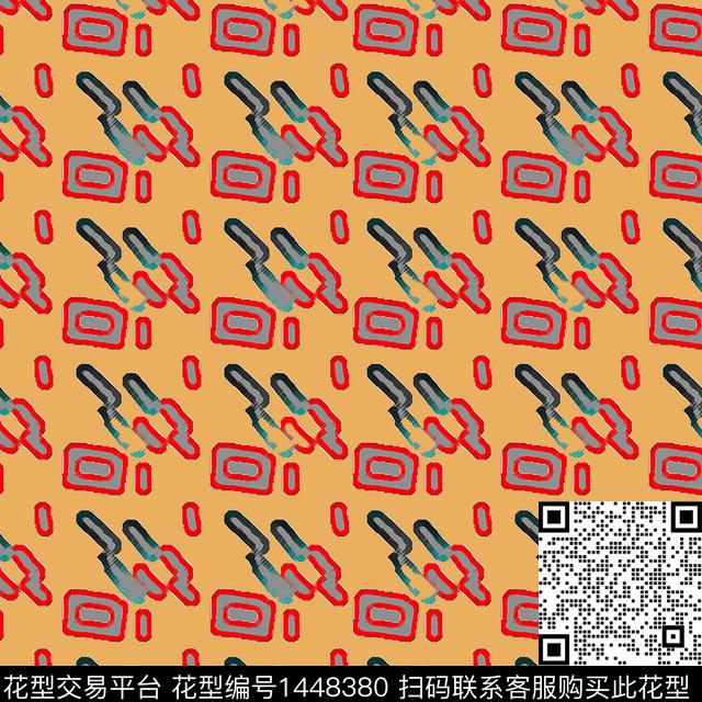 几何大牌风抽象数码印花华亿平台下载（图片编号: 1448380） - 瓦栏（Walan）