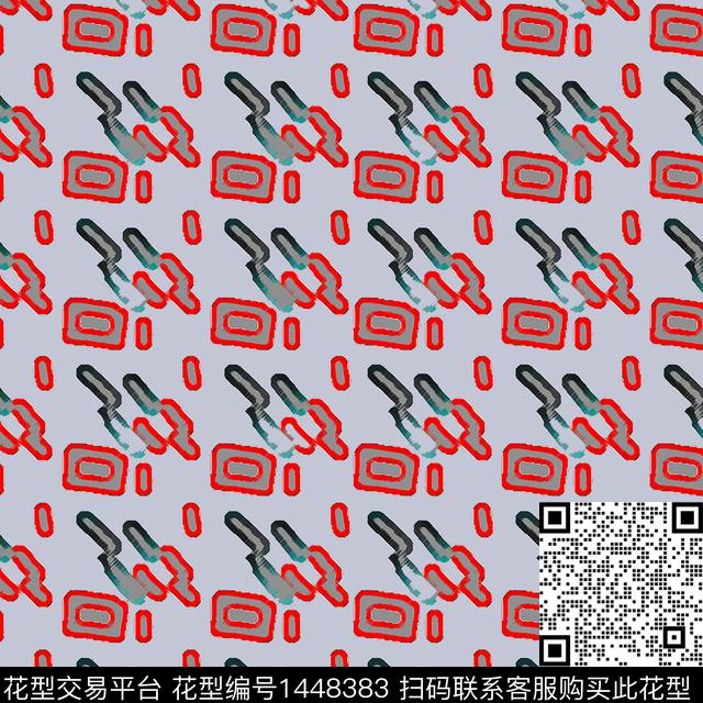 几何大牌风抽象数码印花华亿平台下载（图片编号: 1448383） - 瓦栏（Walan）