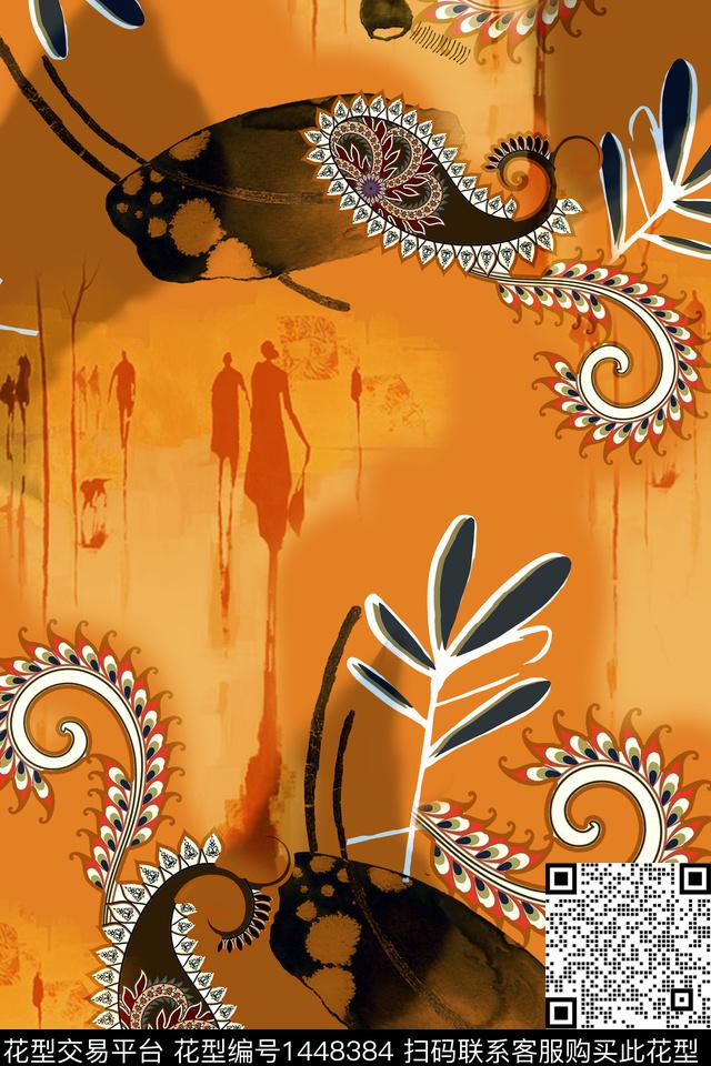 香云纱抽象中老年数码印花华亿平台下载（图片编号: 1448384） - 瓦栏（Walan）