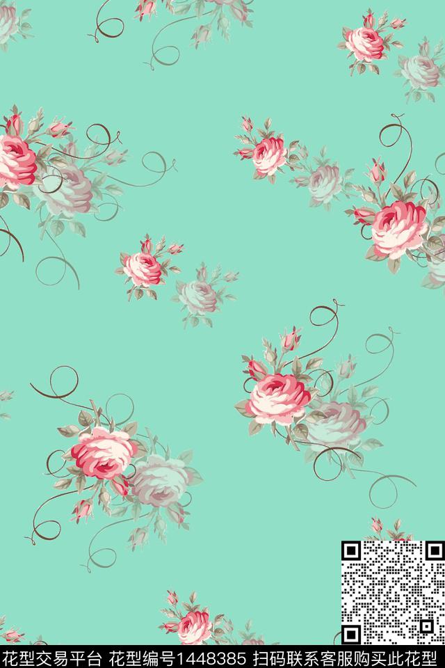 文艺小清新清爽数码印花华亿平台下载（图片编号: 1448385） - 瓦栏（Walan）