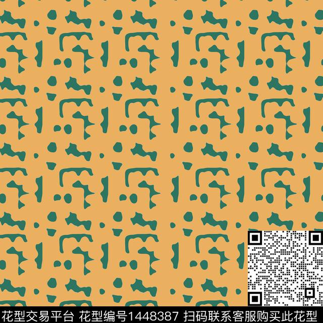 几何大牌风抽象传统印花华亿平台下载（图片编号: 1448387） - 瓦栏（Walan）