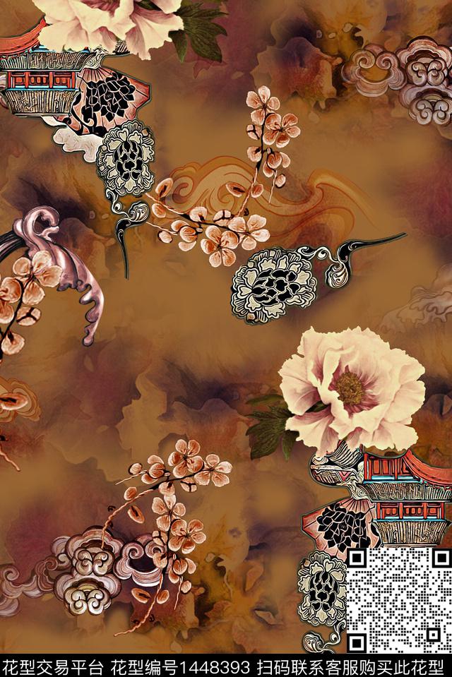 祥云女装民族风数码印花华亿平台下载（图片编号: 1448393） - 瓦栏（Walan）