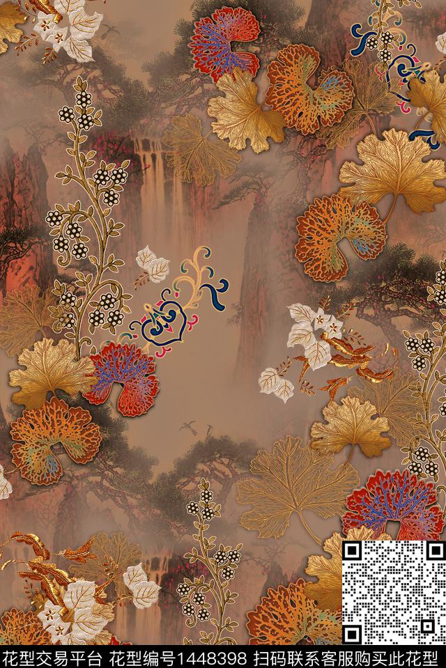 女装民族风花卉数码印花华亿平台下载（图片编号: 1448398） - 瓦栏（Walan）