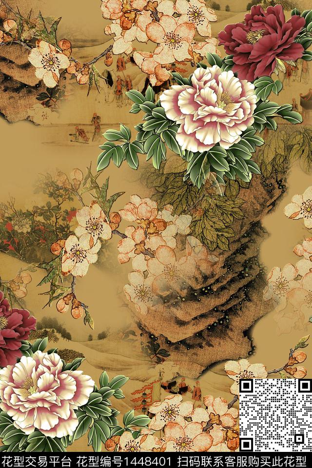 女装民族风花卉数码印花华亿平台下载（图片编号: 1448401） - 瓦栏（Walan）
