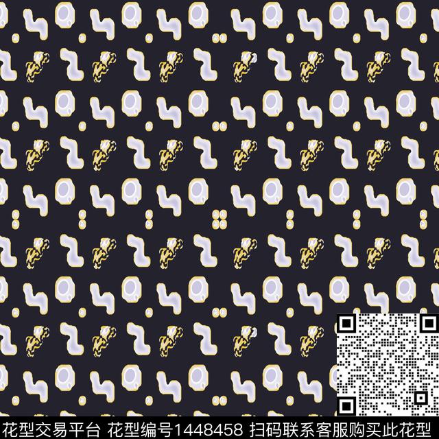 几何大牌风抽象数码印花华亿平台下载（图片编号: 1448458） - 瓦栏（Walan）