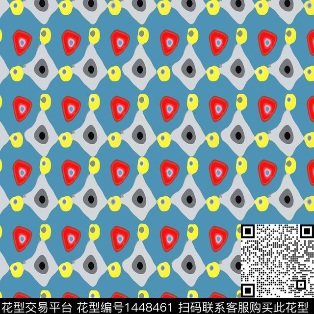 几何大牌风抽象数码印花华亿平台下载（图片编号: 1448461） - 瓦栏（Walan）