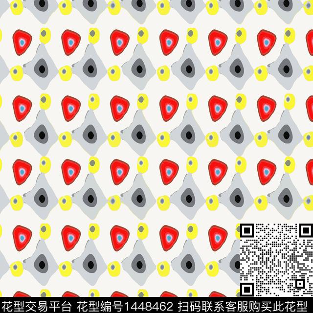 几何大牌风抽象数码印花华亿平台下载（图片编号: 1448462） - 瓦栏（Walan）