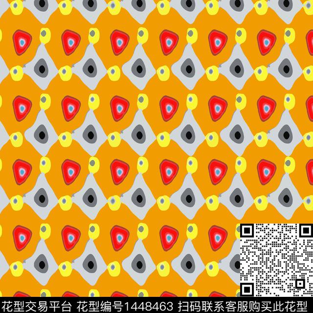 几何大牌风抽象数码印花华亿平台下载（图片编号: 1448463） - 瓦栏（Walan）