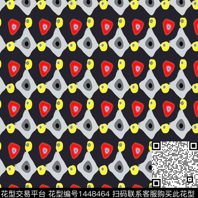 几何大牌风抽象数码印花华亿平台下载（图片编号: 1448464） - 瓦栏（Walan）