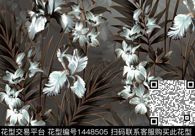 绿植树叶数码华亿平台花卉数码印花华亿平台下载（图片编号: 1448505） - 瓦栏（Walan）