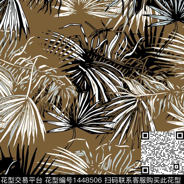 绿植树叶数码华亿平台花卉数码印花华亿平台下载（图片编号: 1448506） - 瓦栏（Walan）