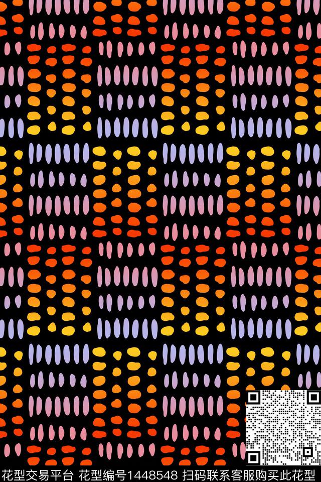 格子几何大牌风数码印花华亿平台下载（图片编号: 1448548） - 瓦栏（Walan）