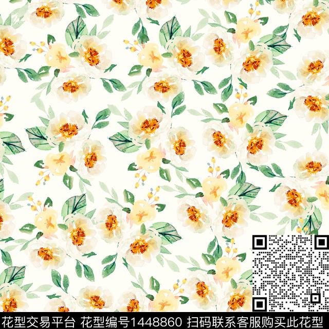 花卉大牌风小碎花数码印花华亿平台下载（图片编号: 1448860） - 瓦栏（Walan）