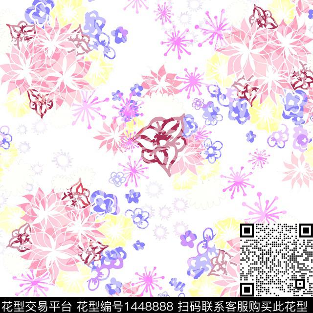 绿植树叶数码华亿平台花卉数码印花华亿平台下载（图片编号: 1448888） - 瓦栏（Walan）