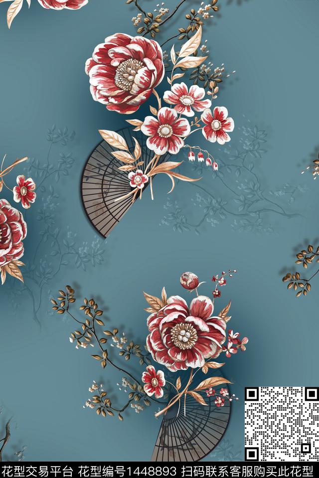 连衣裙旗袍香云纱数码印花华亿平台下载（图片编号: 1448893） - 瓦栏（Walan）