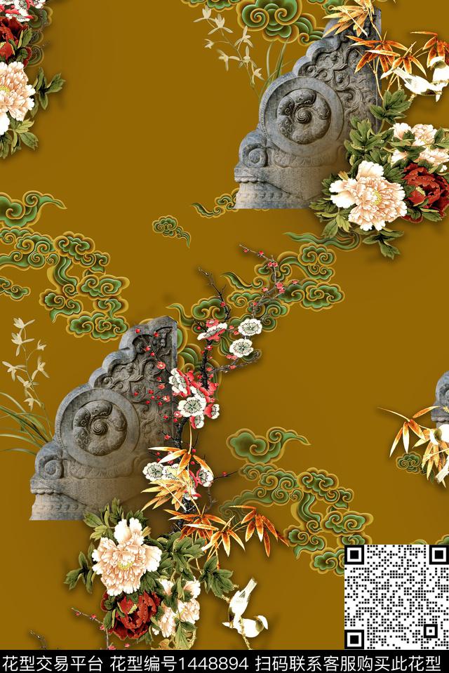 连衣裙旗袍香云纱数码印花华亿平台下载（图片编号: 1448894） - 瓦栏（Walan）