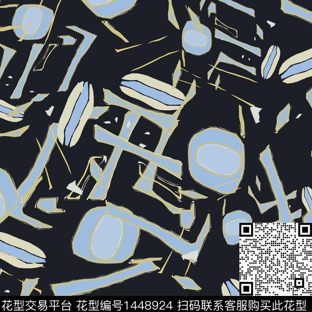 几何大牌风抽象传统印花华亿平台下载（图片编号: 1448924） - 瓦栏（Walan）