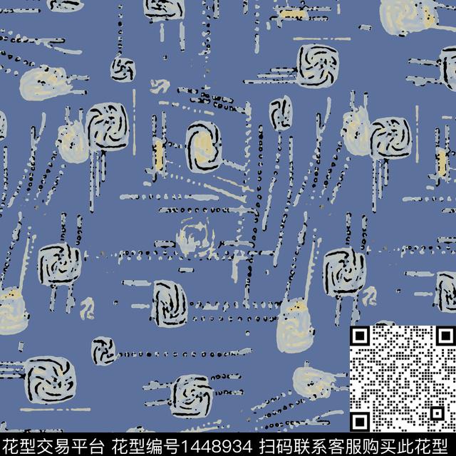 几何大牌风抽象传统印花华亿平台下载（图片编号: 1448934） - 瓦栏（Walan）