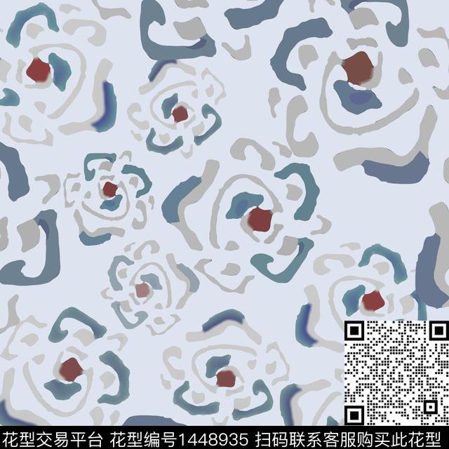 大牌风抽象小碎花数码印花华亿平台下载（图片编号: 1448935） - 瓦栏（Walan）