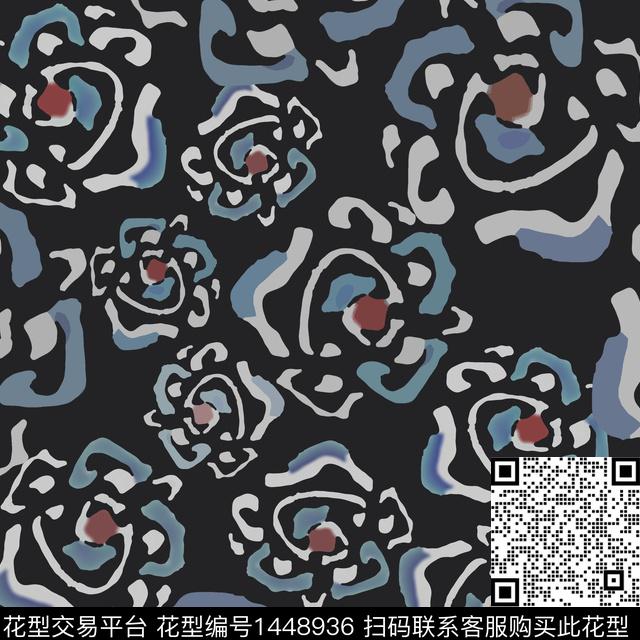 大牌风抽象小碎花数码印花华亿平台下载（图片编号: 1448936） - 瓦栏（Walan）