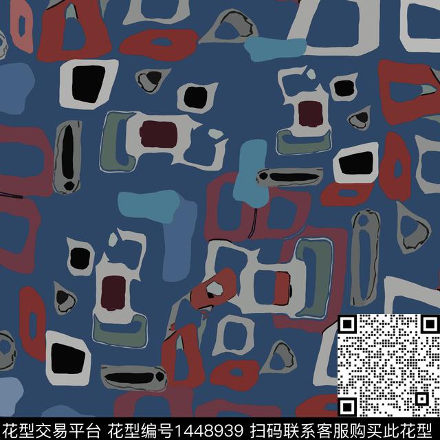 几何大牌风抽象传统印花华亿平台下载（图片编号: 1448939） - 瓦栏（Walan）