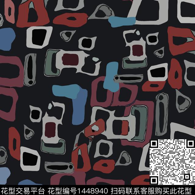 几何大牌风抽象传统印花华亿平台下载（图片编号: 1448940） - 瓦栏（Walan）